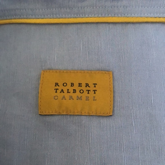 New with Tag Robert Talbott periwinkle blue linen XXL button down shirt - Picture 3 of 10